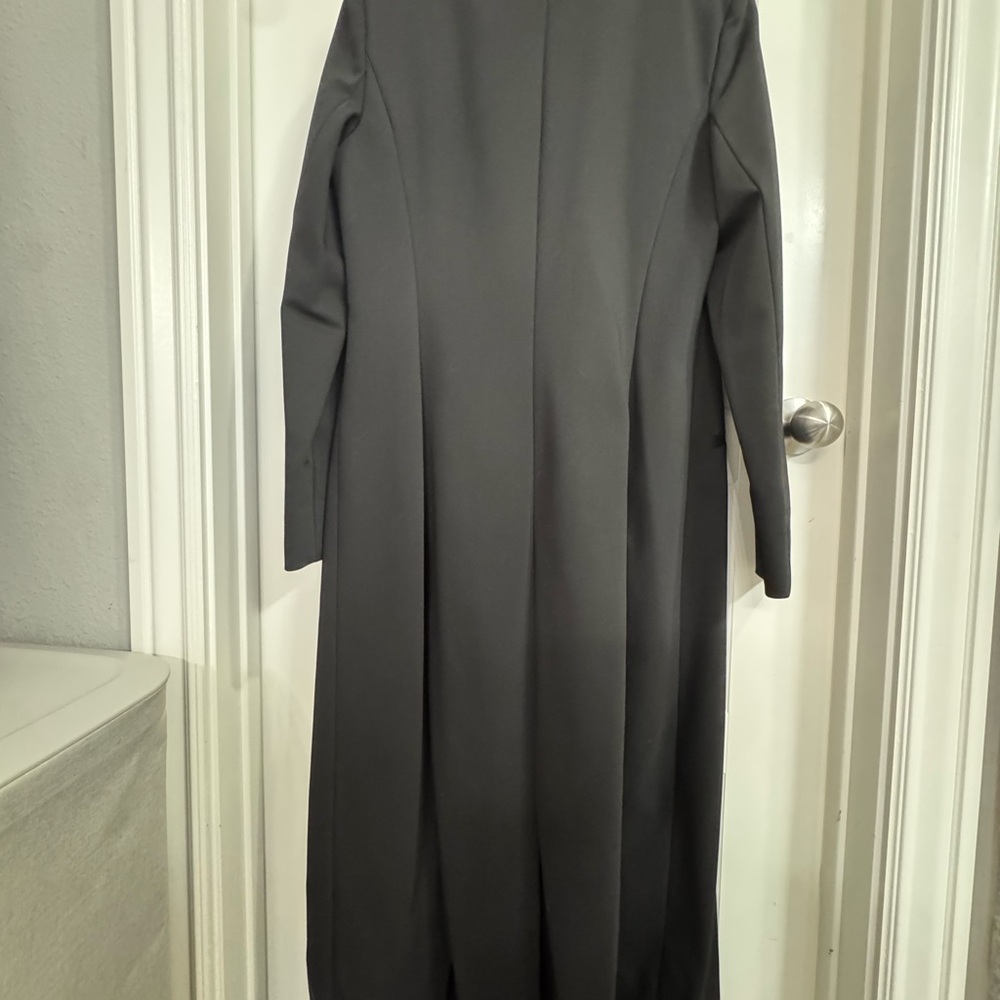 Alice + Olivia Black Long Blazer Coat with Gold Button - Picture 8 of 11